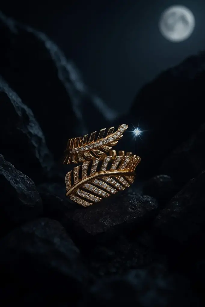 Anti Tarnish Golden Diamond  Ring