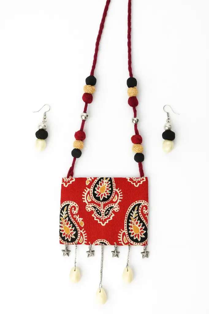 Fabric long necklace