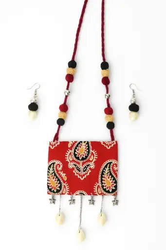 Fabric long necklace