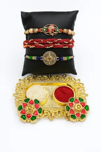 Rakhi combo set with roli chawal