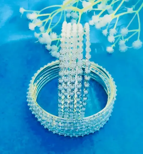 White pearl bangle 12 pce